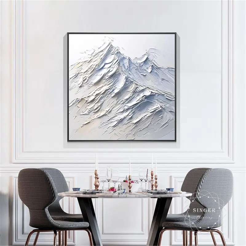 Large Abstract Texture Art Canvas Painting Modern Framed 3D Minimalist