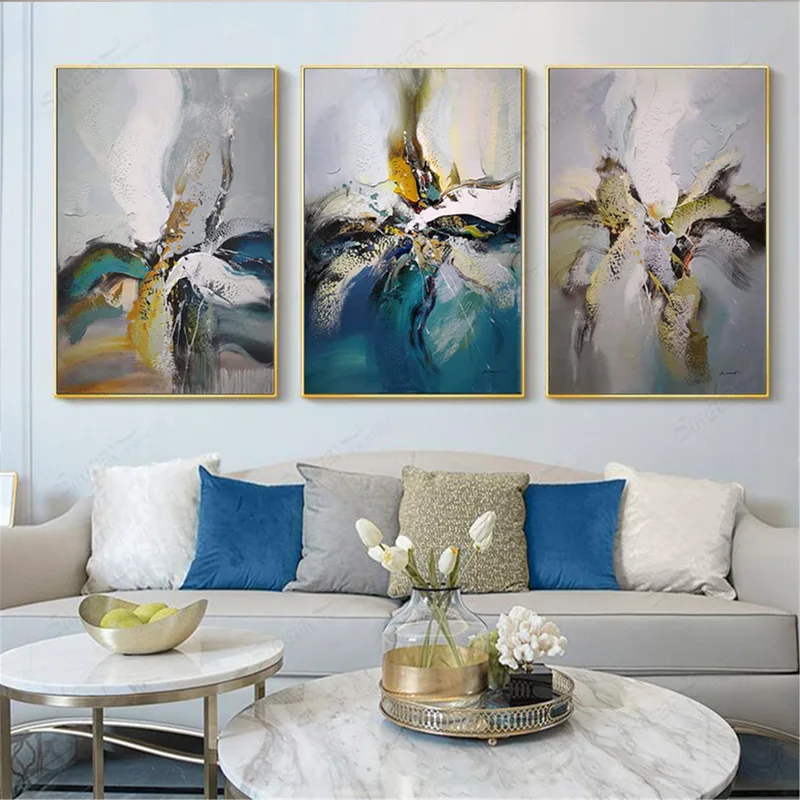3D Abstract Brown Wings Painting for Large Modern Wall Decor