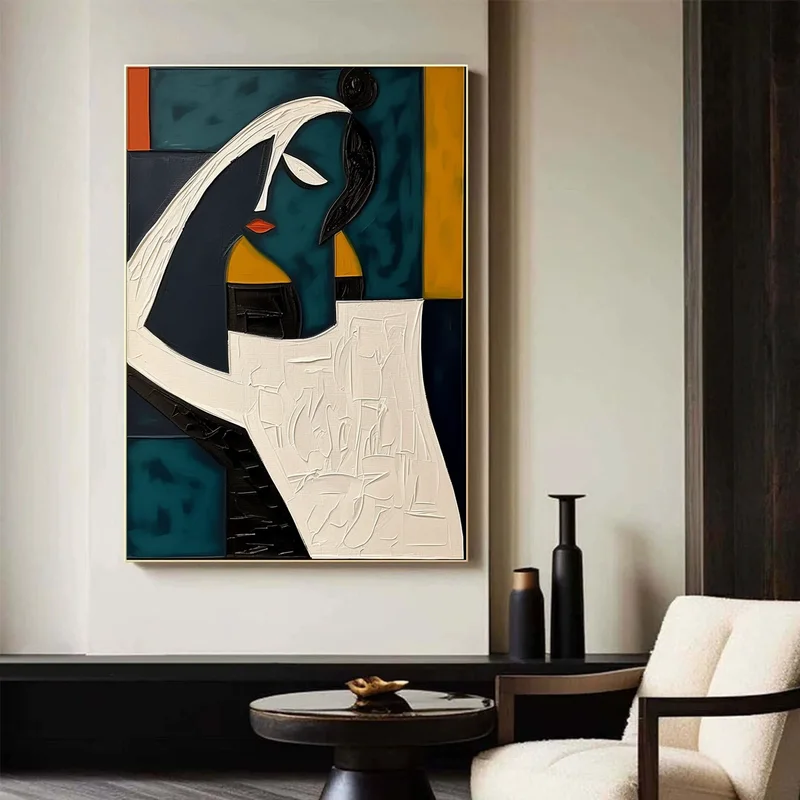 Colorful 3D Textured Oil Painting – Large Modern Abstract Mural