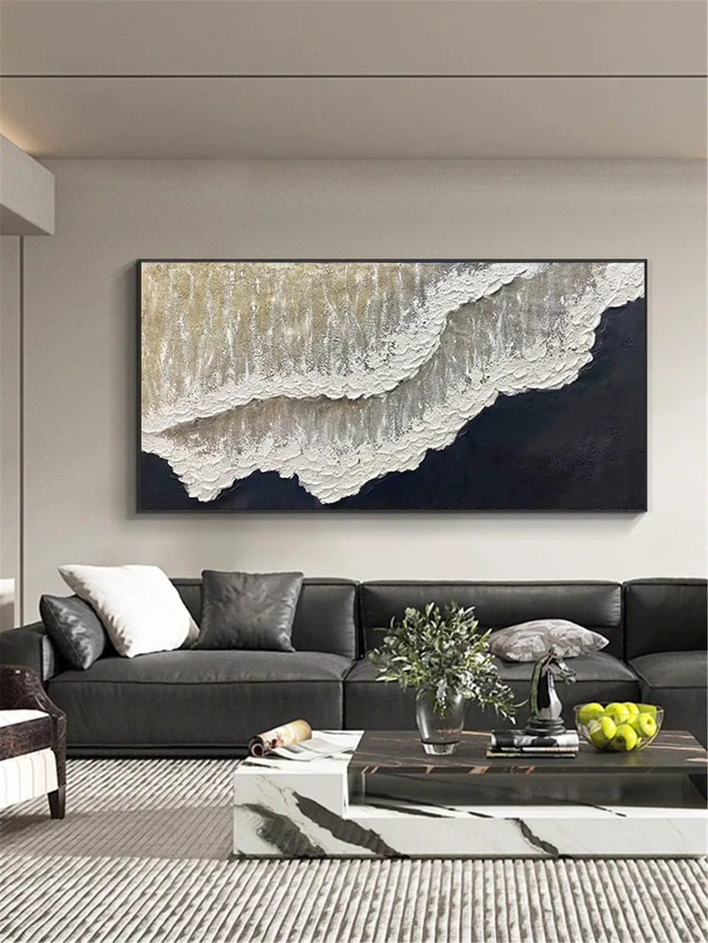 3D Abstract Acrylic Canvas Painting for Minimalist Wall Art Decor