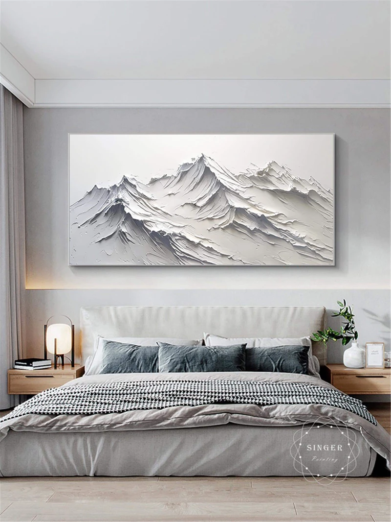 Large Framed Abstract Texture Art 3D Minimalist Canvas Modern Painting
