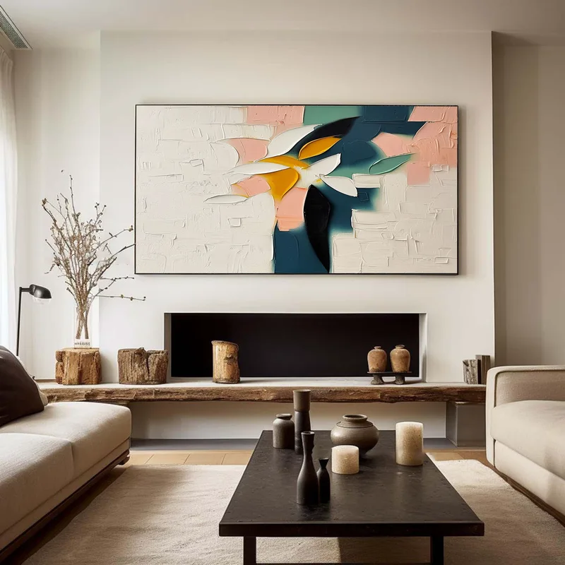 Colorful 3D Textured Floral Canvas Art for Contemporary Homes