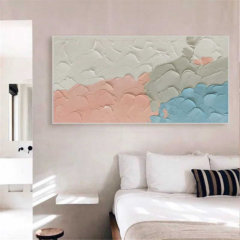 Abstract Painting Large Canvas Framed 3D Texture Modern Minimalist Art