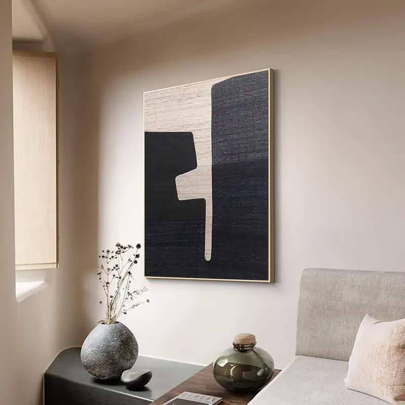 Buy Black and White 3D Textured Art - Modern Framed Minimalist Painting