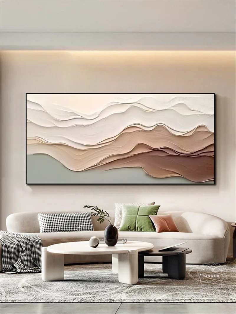 Large Abstract Painting 3D Texture Modern Framed Canvas Art for Sale