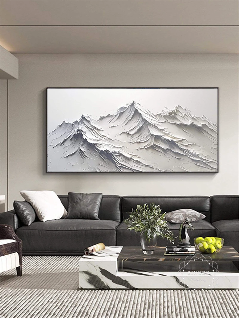 Large Framed Abstract Texture Art 3D Minimalist Canvas Modern Painting