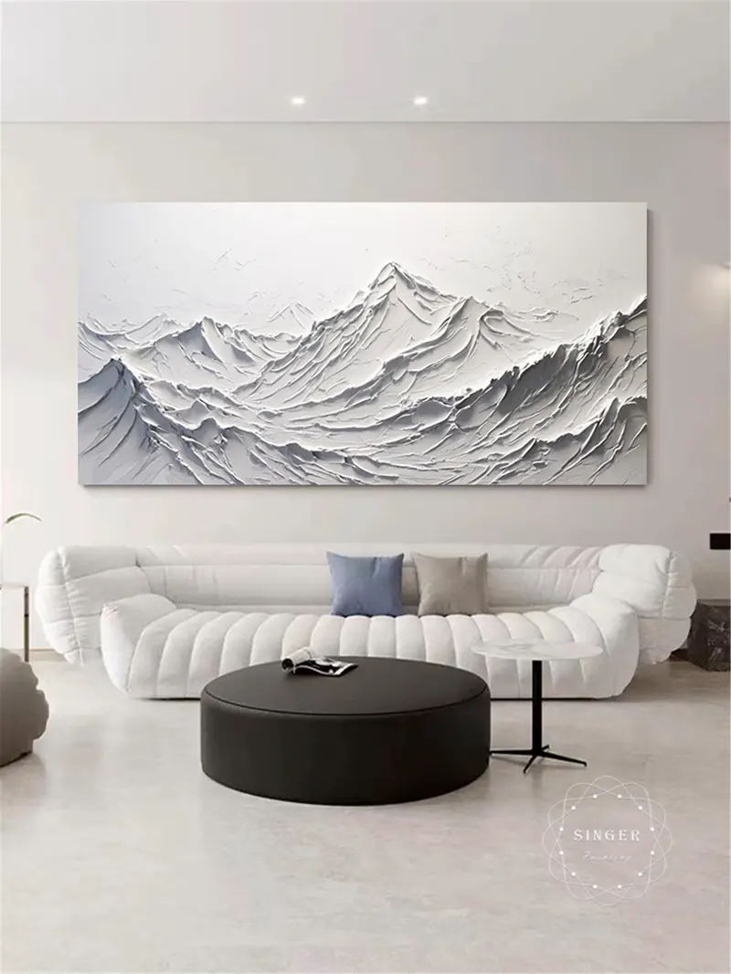 Buy Large Abstract Texture Art 3D Minimalist Canvas Painting Framed Sale