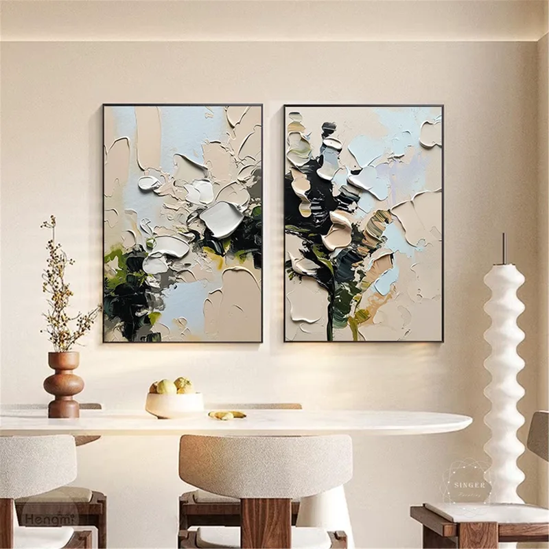 Large 3D Abstract Canvas Art for Modern Living Room Wall Decor