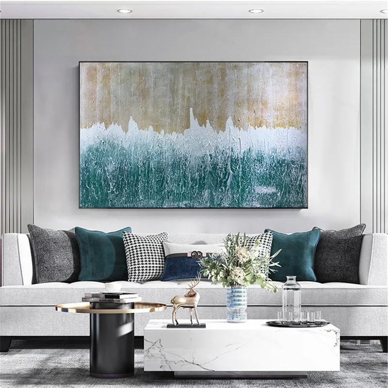 Large 3D Abstract Texture Art Modern Canvas Painting Framed for Sale
