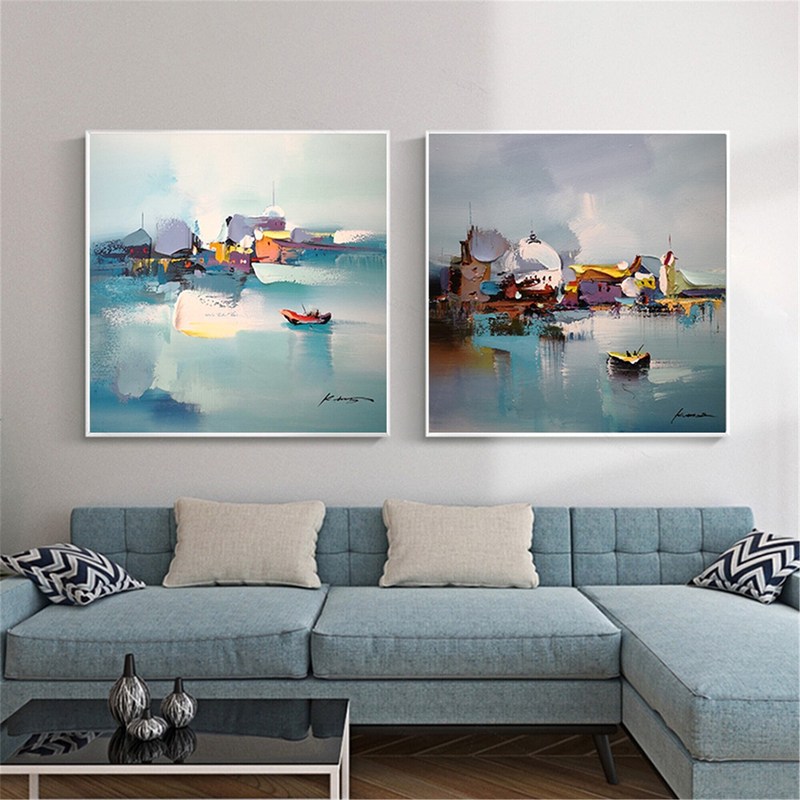 Large Abstract Texture Art Canvas Painting for Living Room Wall Decor