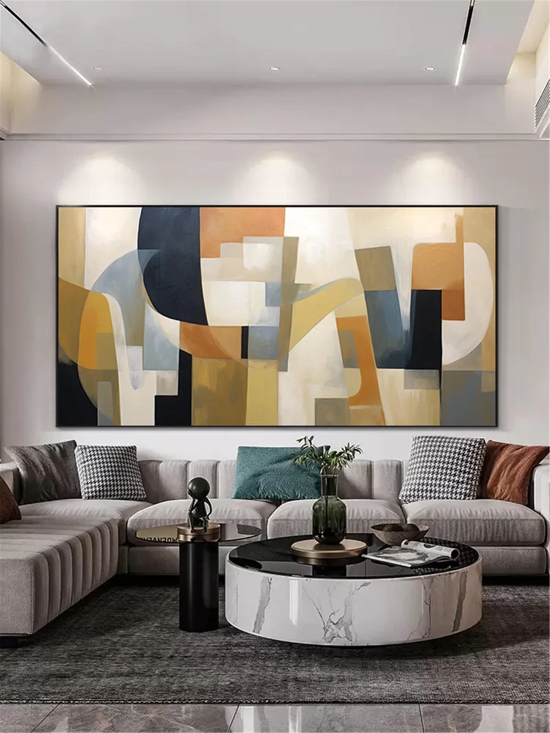 3D Texture Abstract Painting Large Modern Framed Canvas Art on Sale