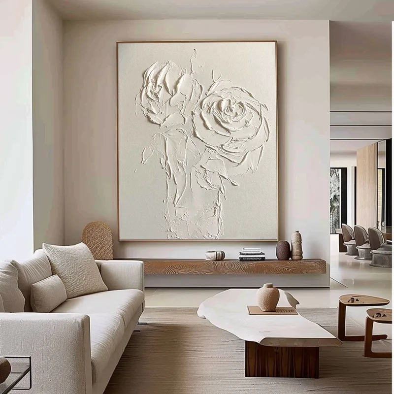 Buy Black and White Textured Art - Modern Minimalist Framed 3D Painting