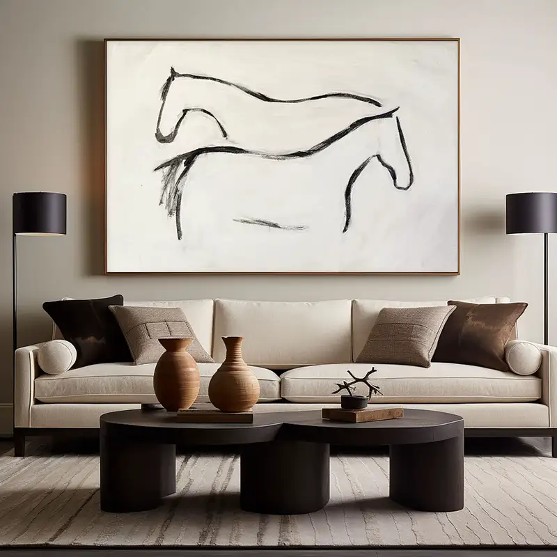 Buy Large Black and White Textured Art - Minimalist 3D Framed Painting