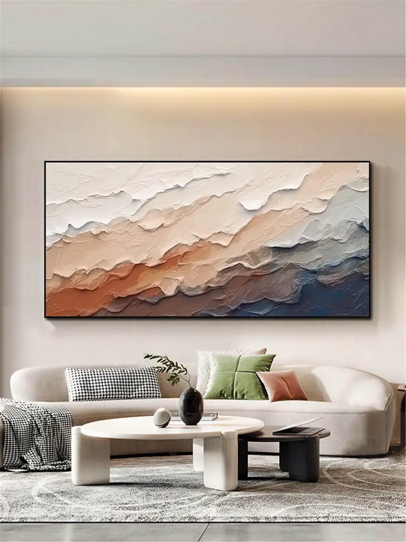 3D Abstract Texture Art Framed Canvas Painting Large Modern Artwork Sale
