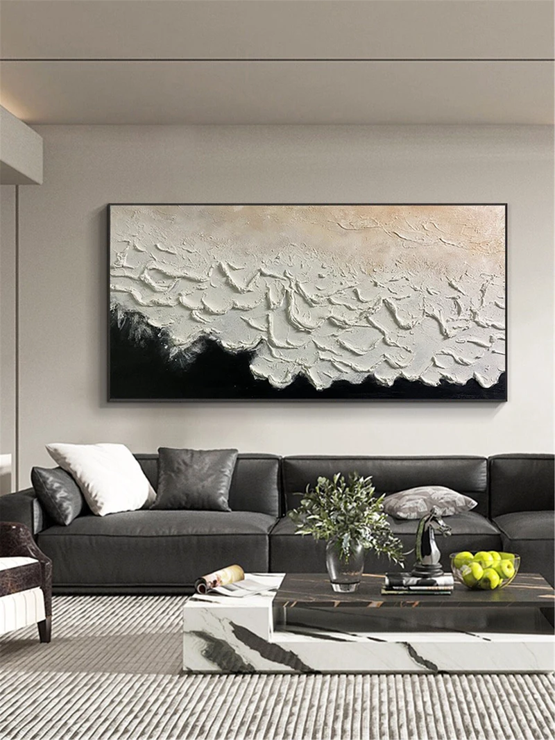 Buy Large Abstract Canvas Painting Modern Framed 3D Texture Artwork