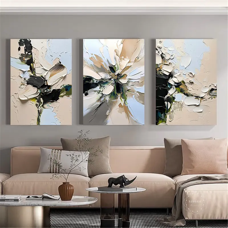 Minimalist Abstract 3D Painting for Living Room Wall Decor Modern Style