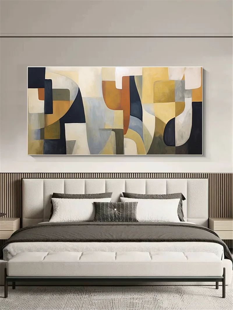 3D Textured Abstract Painting Large Framed Canvas Modern Minimalist Art