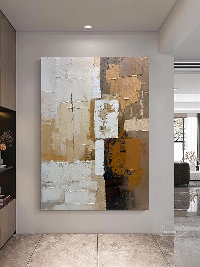 Buy Abstract Texture Art Large Canvas Framed 3D Modern Painting Online