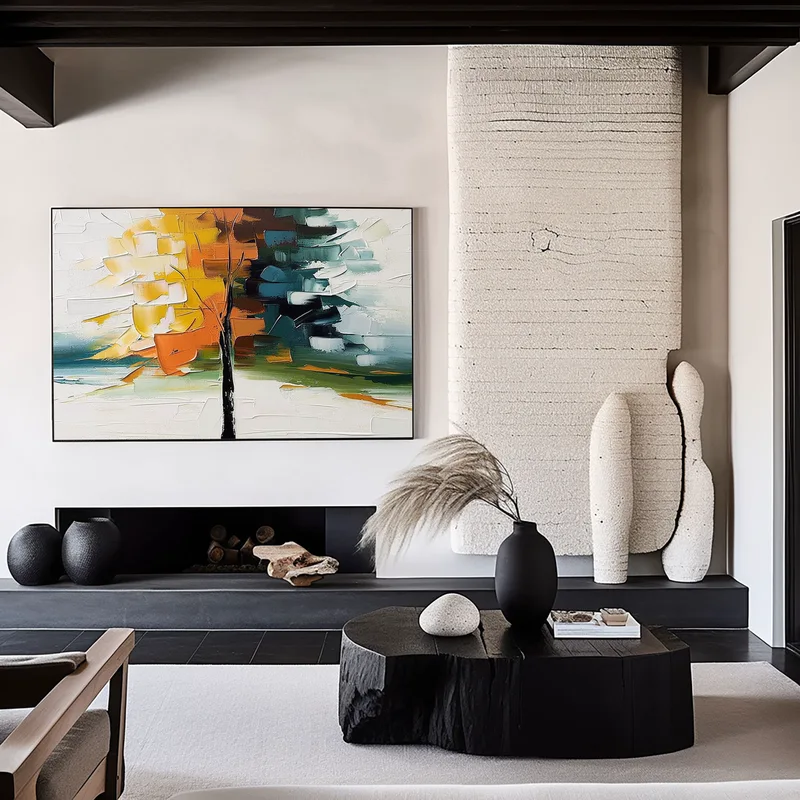 Modern Colorful Wall Art – Hand-Painted Large 3D Textured Painting