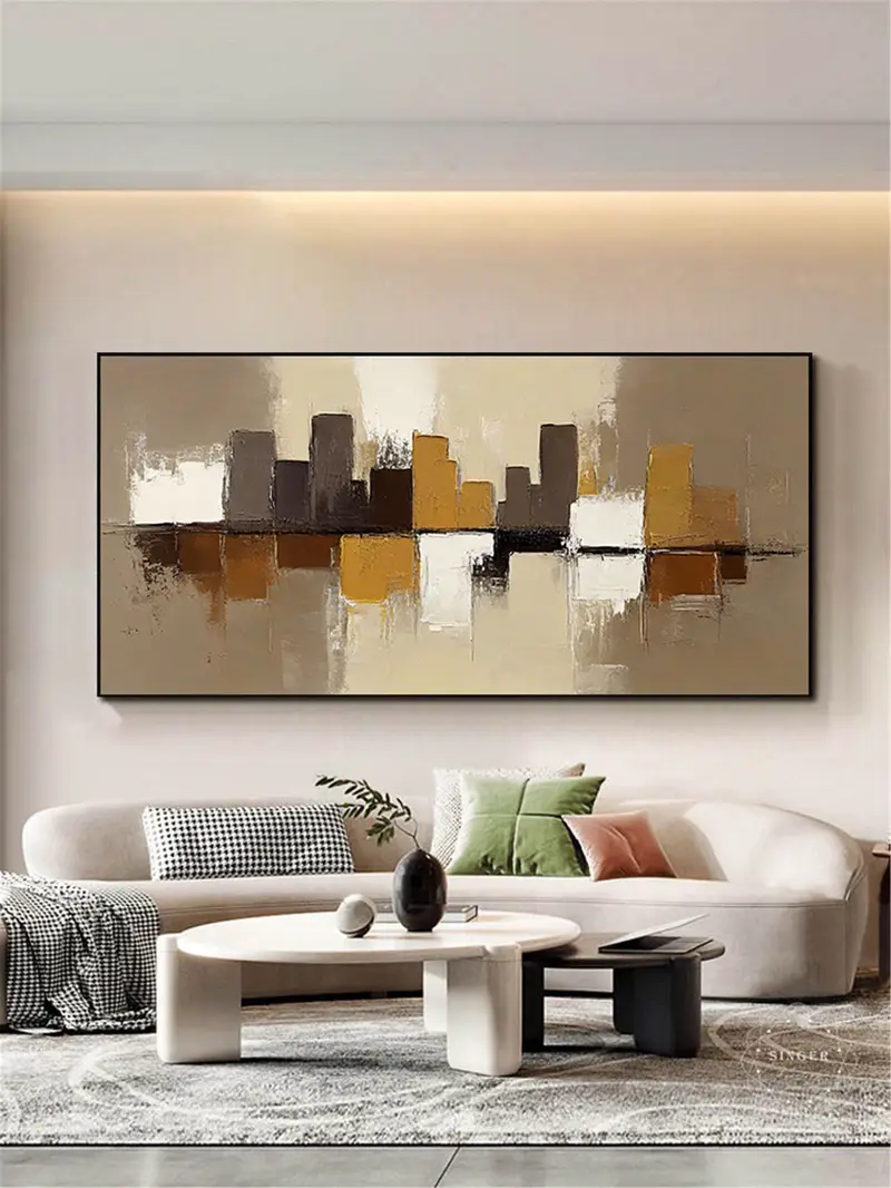 Large Abstract Painting Modern 3D Texture Framed Canvas Artwork on Sale