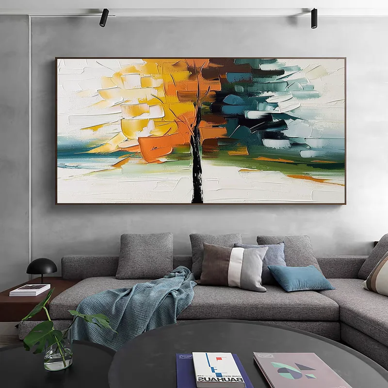 Modern Colorful Wall Art – Hand-Painted Large 3D Textured Painting