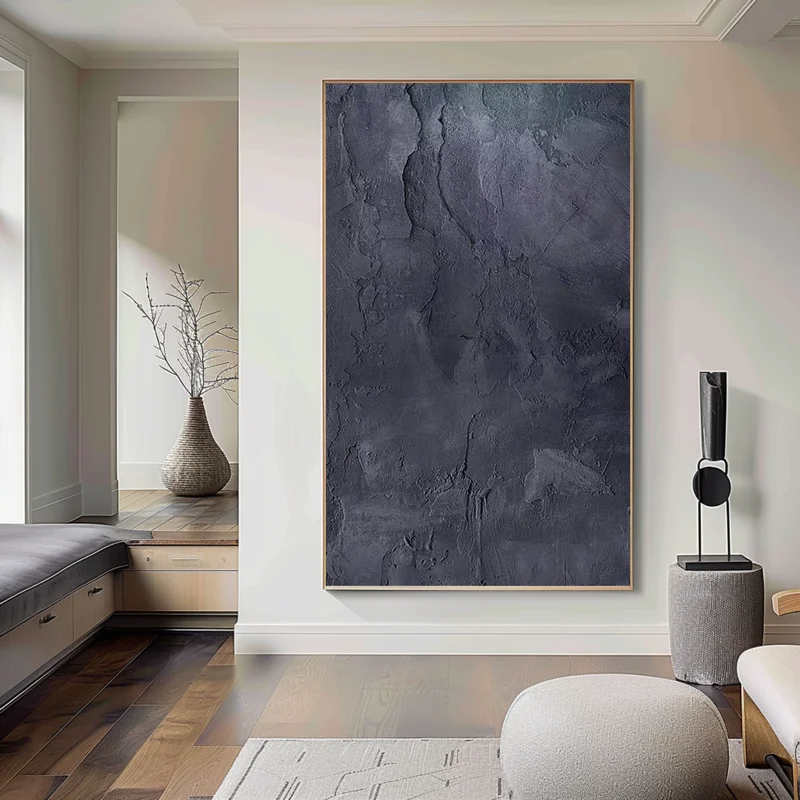 Buy Modern Black and White 3D Textured Art - Minimalist Framed Painting