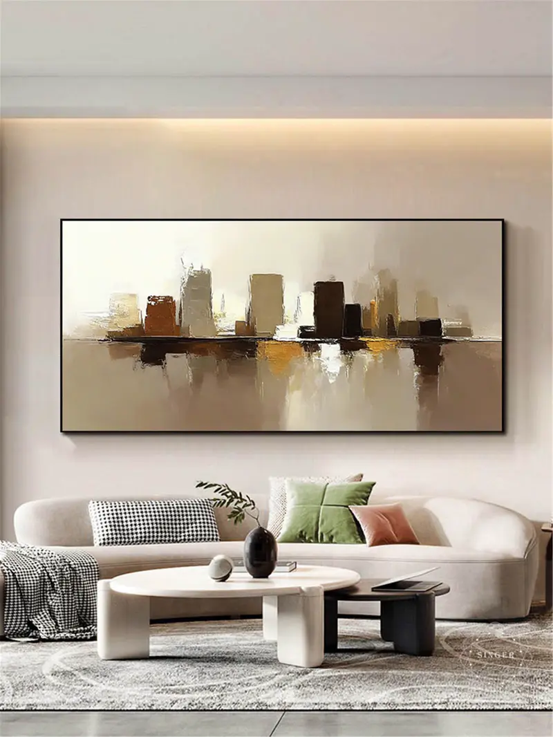 Abstract Texture Art Framed Canvas Painting 3D Minimalist Modern Design