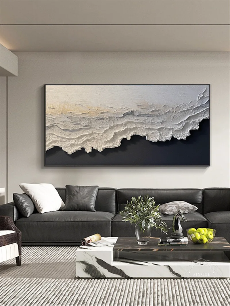 Buy Framed Abstract Painting on Canvas Large 3D Minimalist Textured Art