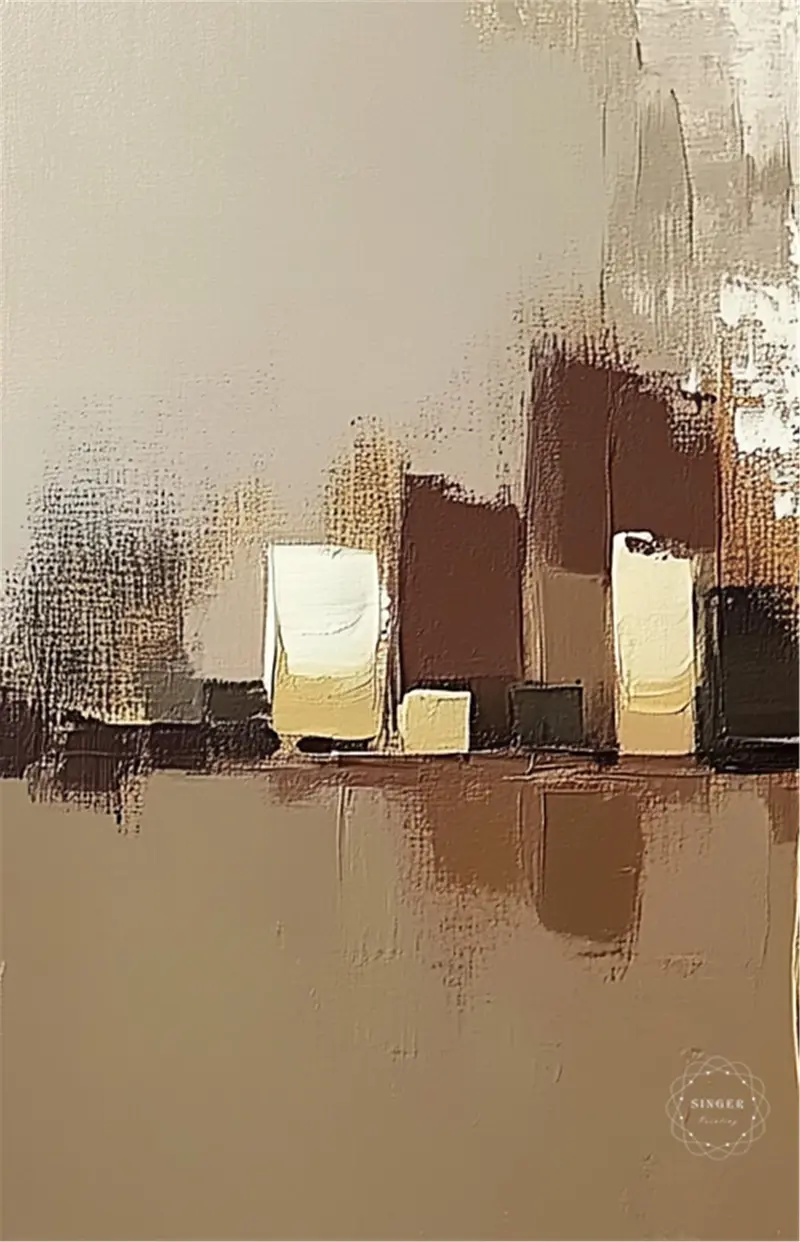 Framed 3D Abstract Painting Large Texture Canvas Modern Minimalist Art