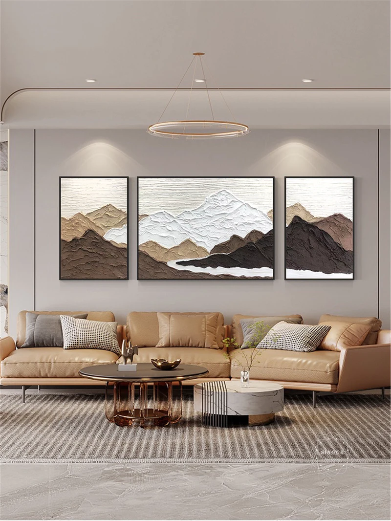 Large 3D Abstract Texture Art Canvas Painting Modern Framed Minimalist