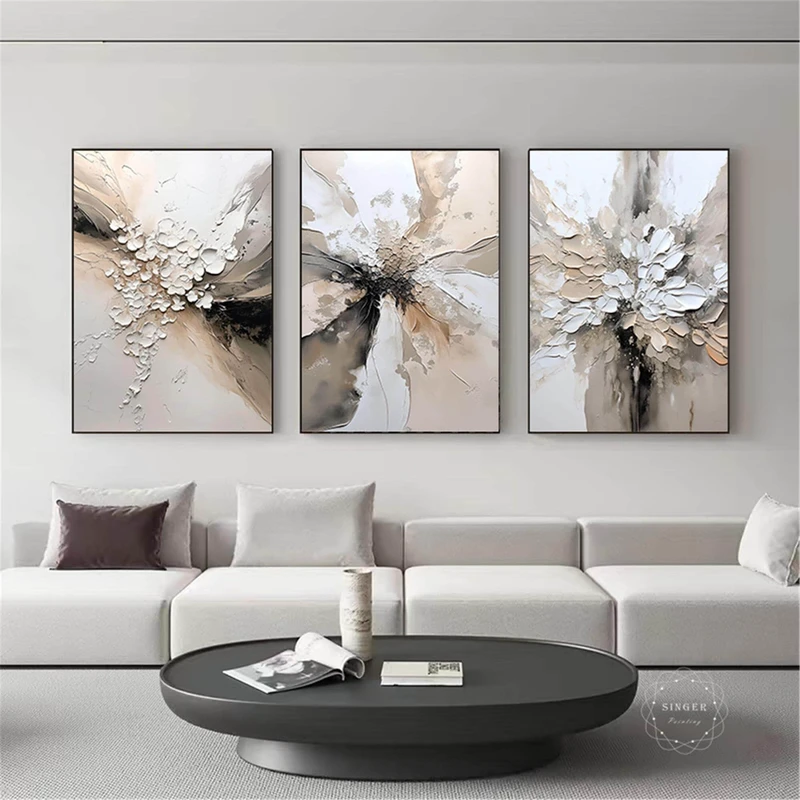 Large Textured Pink Abstract Canvas Art for Modern Living Room Decor
