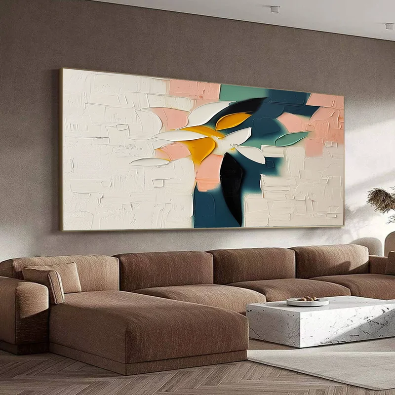 Colorful 3D Textured Floral Canvas Art for Contemporary Homes