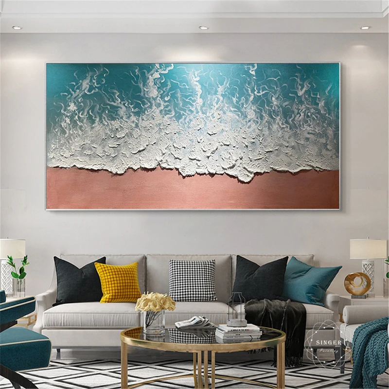 Framed Abstract Painting Large Modern 3D Texture Canvas Art for Sale