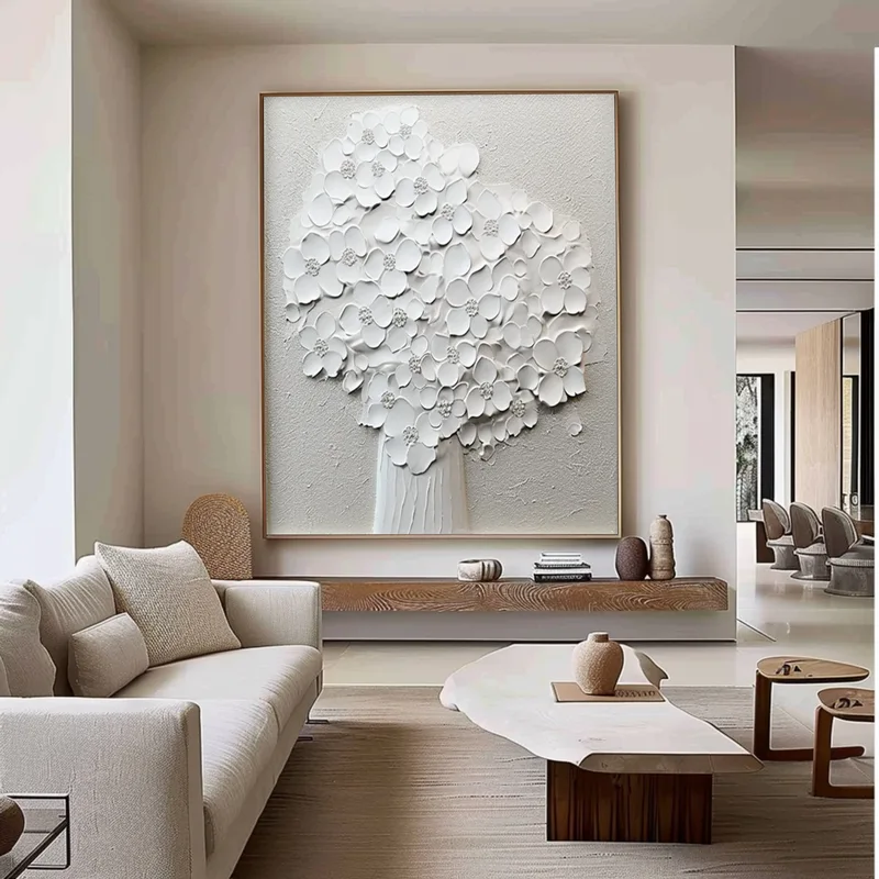Buy Black and White 3D Texture Art - Modern Framed Minimalist Style