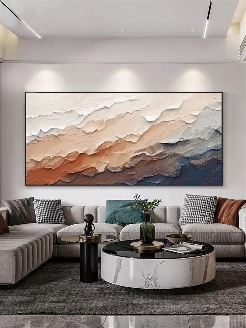 3D Abstract Texture Art Framed Canvas Painting Large Modern Artwork Sale