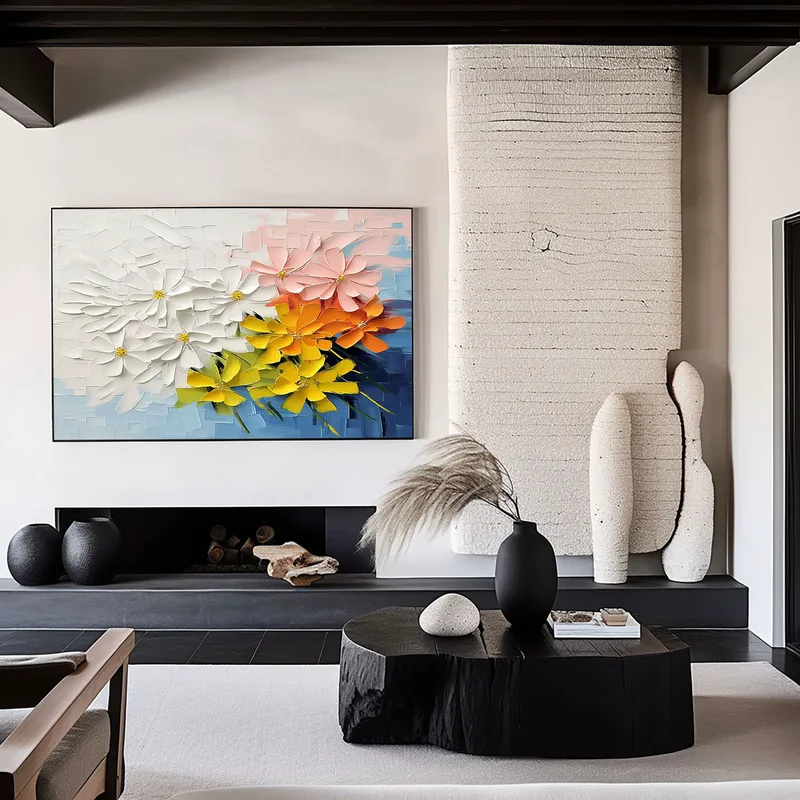 Large Colorful Abstract Cityscape Art – Modern Wall Decoration