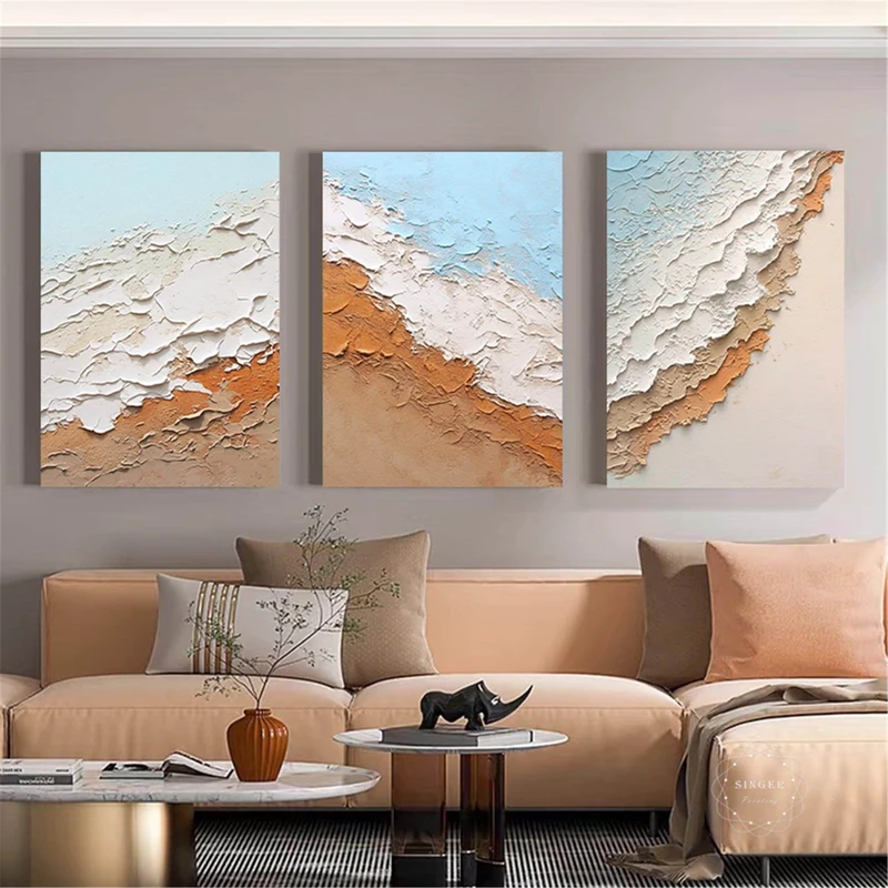 3D Abstract Acrylic Ocean Wave Painting for Minimalist Wall Art Decor