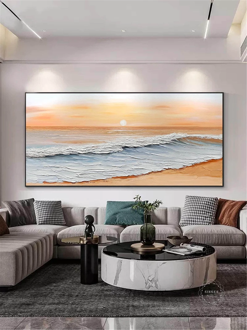 Large Pink Abstract Textured Canvas Art for Minimalist Wall Decor