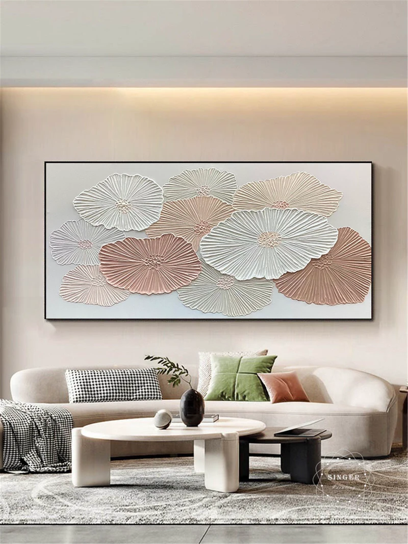 3D Abstract Texture Art Large Canvas Painting Modern Framed Wall Design