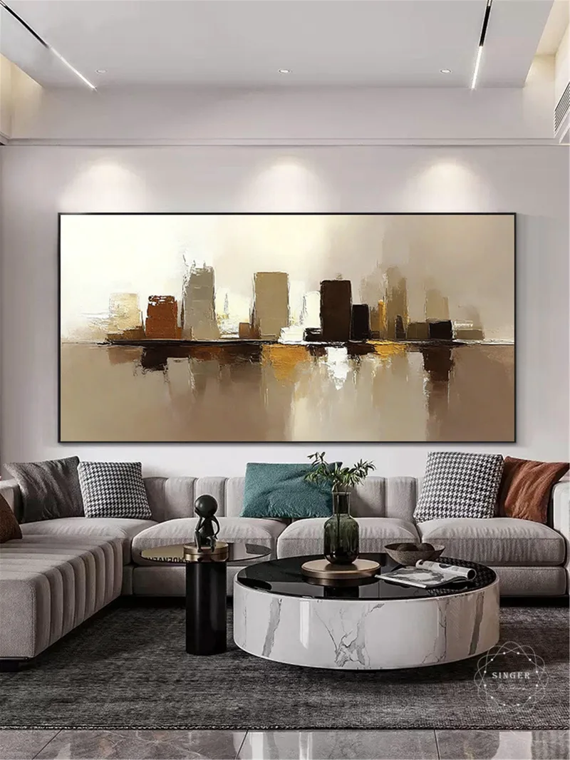 Abstract Texture Art Framed Canvas Painting 3D Minimalist Modern Design