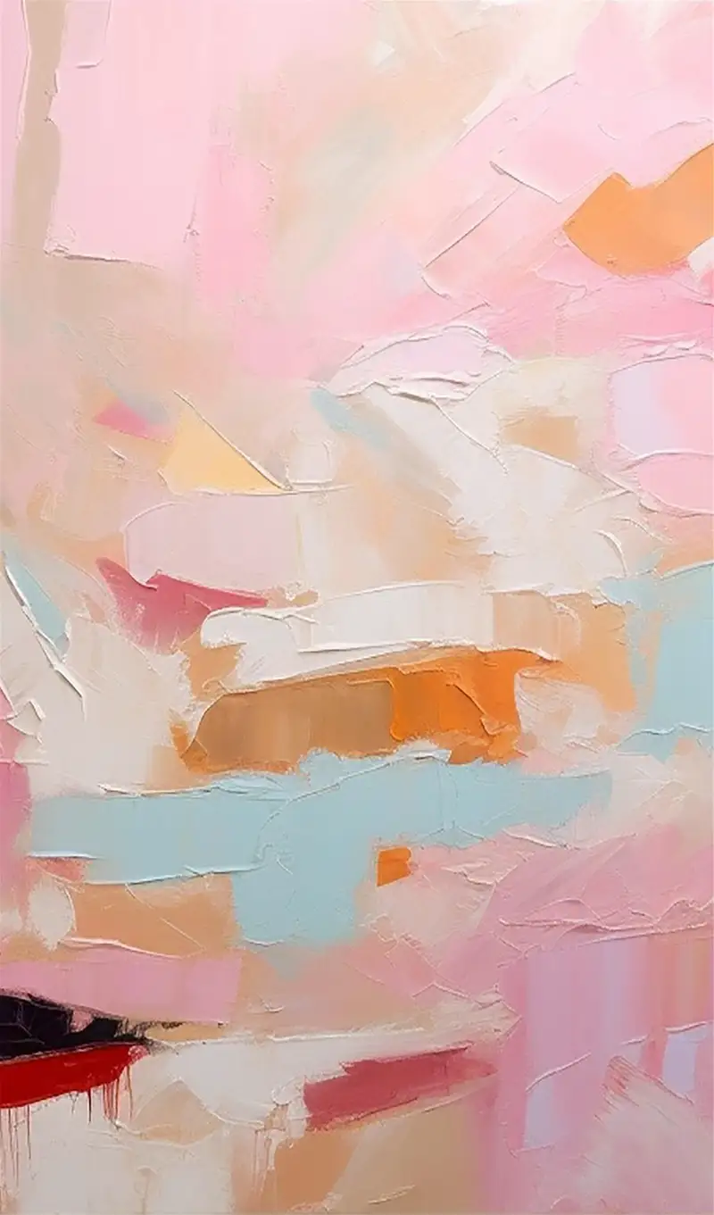 Framed Abstract Acrylic Painting with Texture for Modern Wall Decor