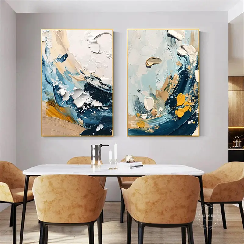 Large Minimalist Textured Abstract Painting for Modern Wall Decor