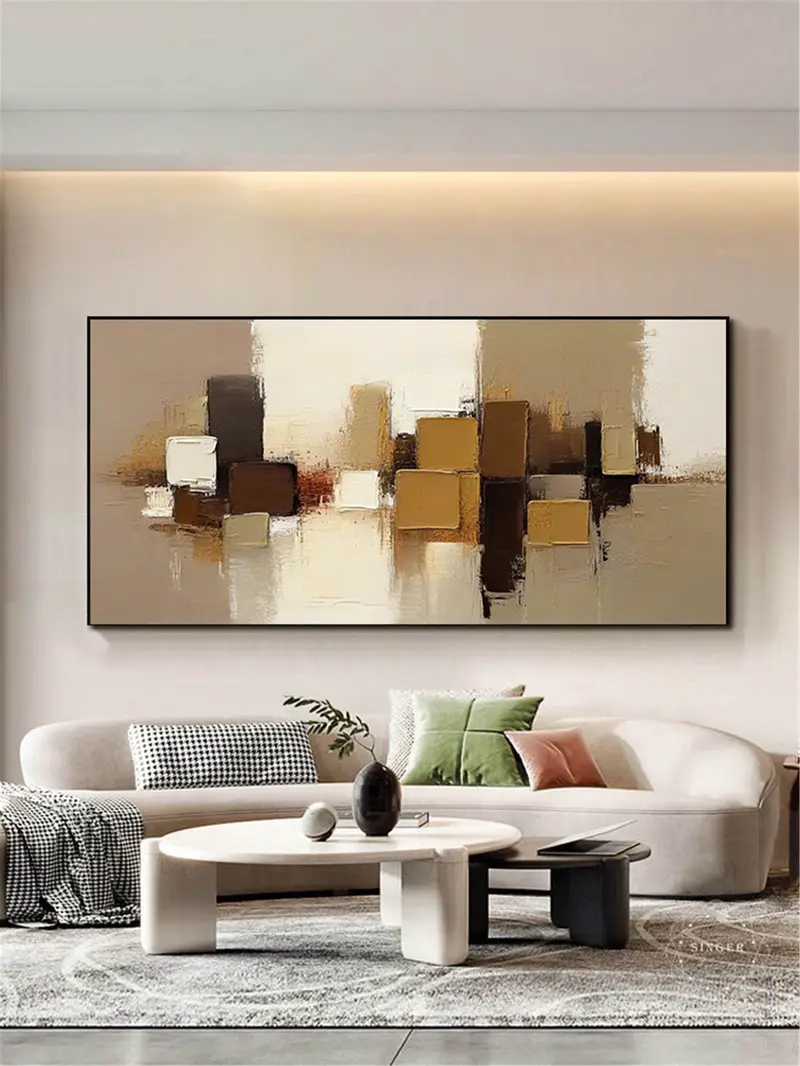 Framed 3D Abstract Texture Art Large Canvas Painting Minimalist Design