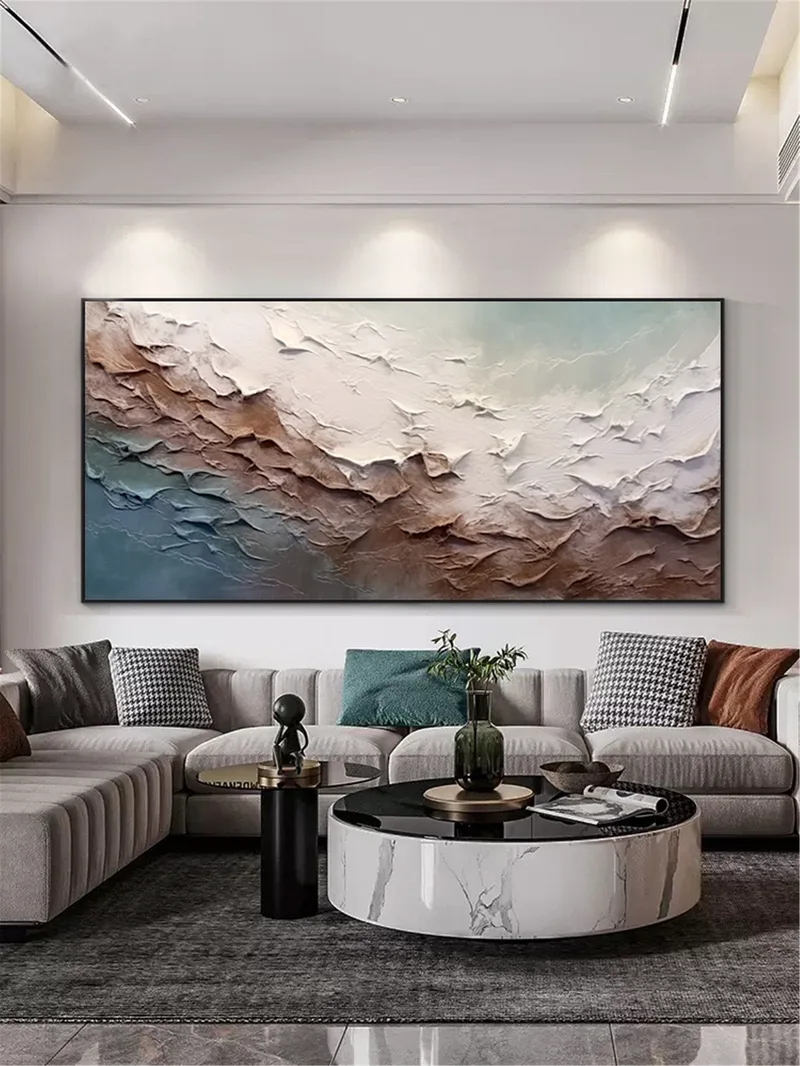 3D Abstract Brown Wings Painting for Modern Wall Decor