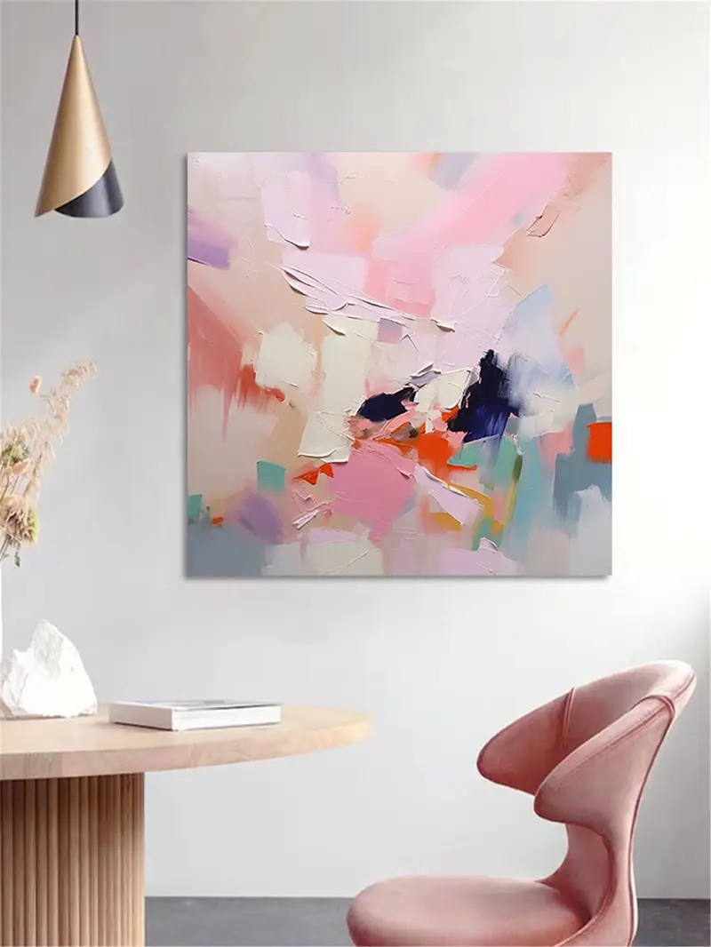 3D Textured Abstract Brown Canvas Painting for Modern Wall Art Decor