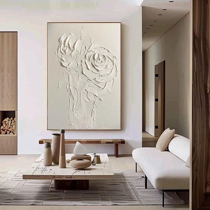 Buy Black and White Textured Art - Modern Minimalist Framed 3D Painting