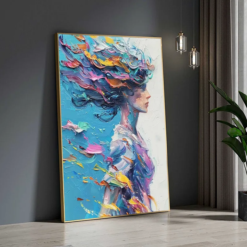 Hand-Painted Large Colorful Floral Art – 3D Wall Decoration