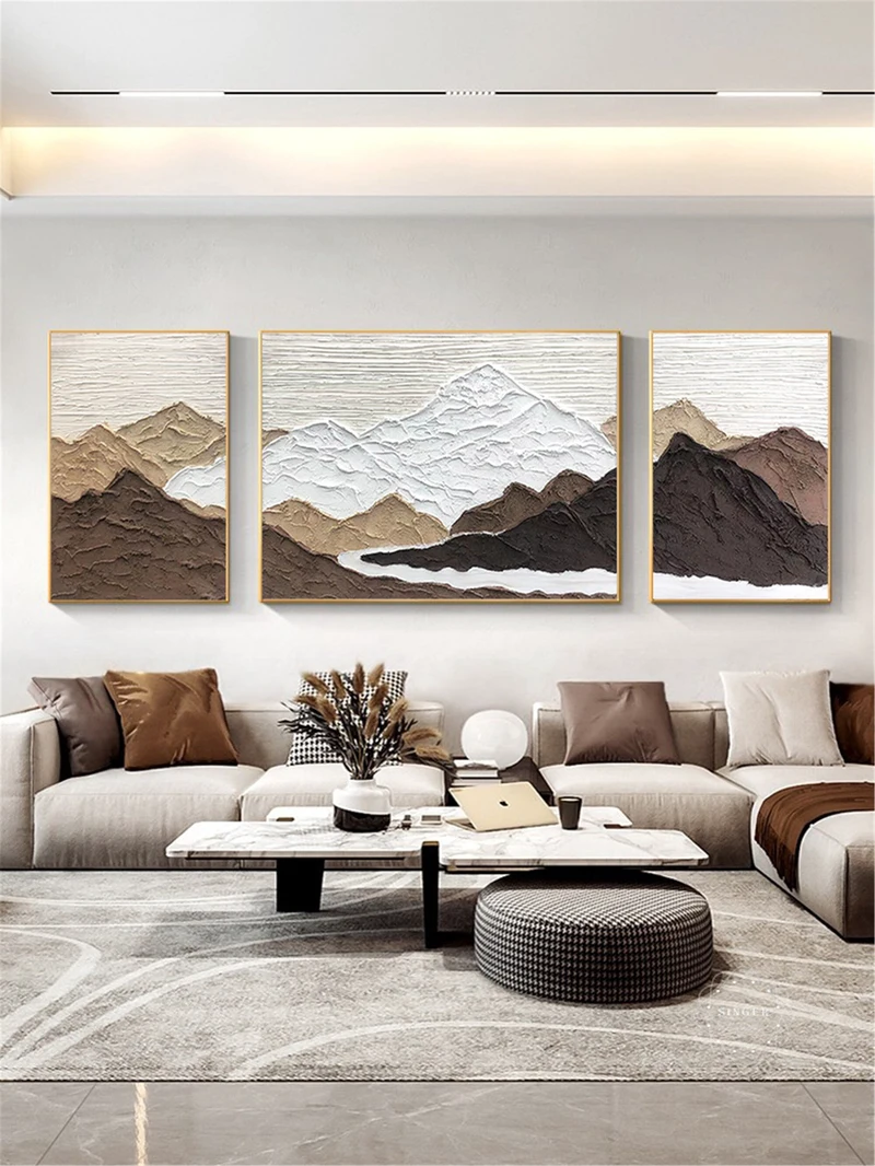 Large 3D Abstract Texture Art Canvas Painting Modern Framed Minimalist