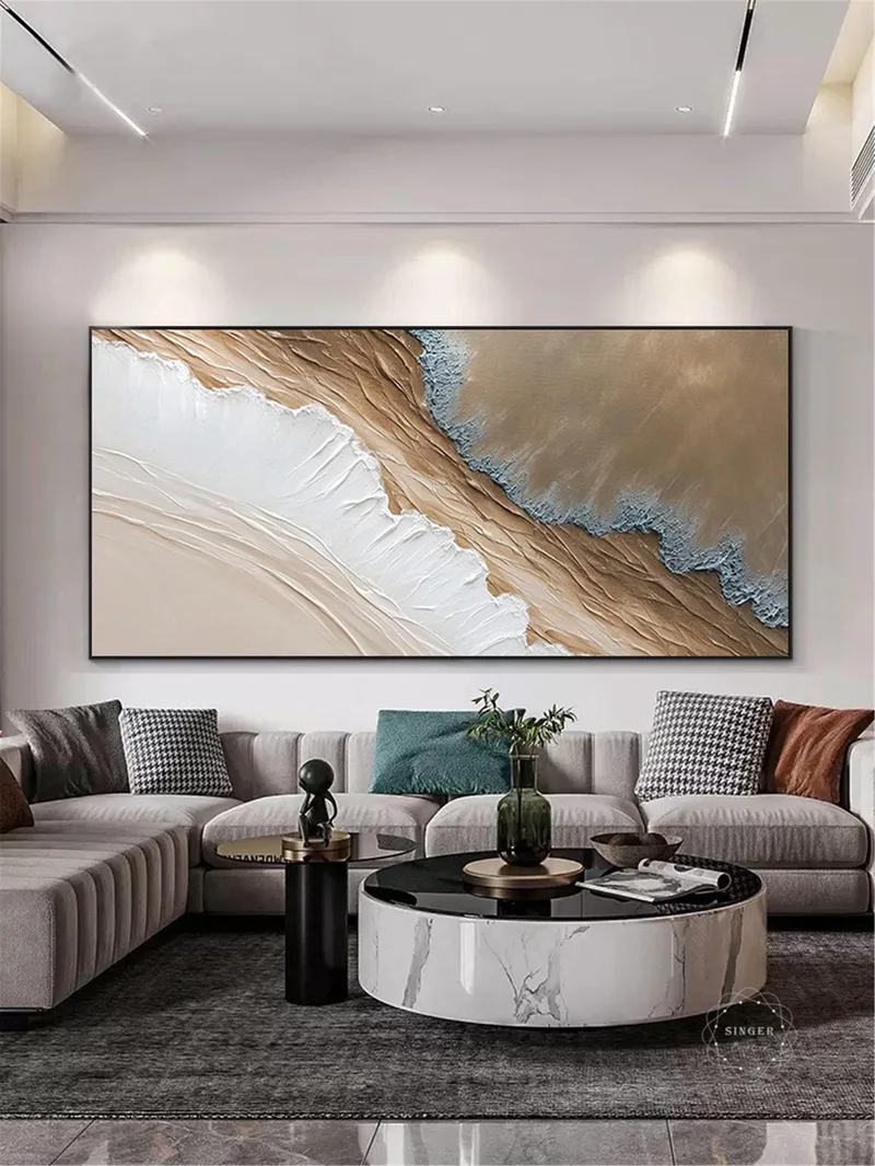 Wabi-Sabi Abstract 3D Textured Art for Large Modern Wall Decor