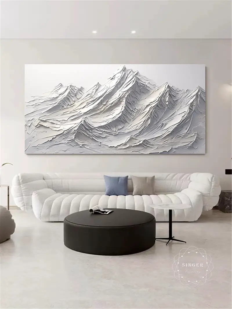 Abstract Painting on Canvas Large Textured Modern Framed Artwork to Buy